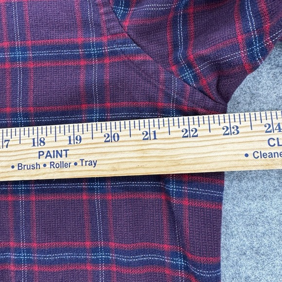 UNTUCKit Mens Barry Plaid Button Down Shirt Size L Red Blue Brushed Cotton - Picture 8 of 9